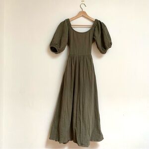 Little Cottonwood Olive Green Midi Dress